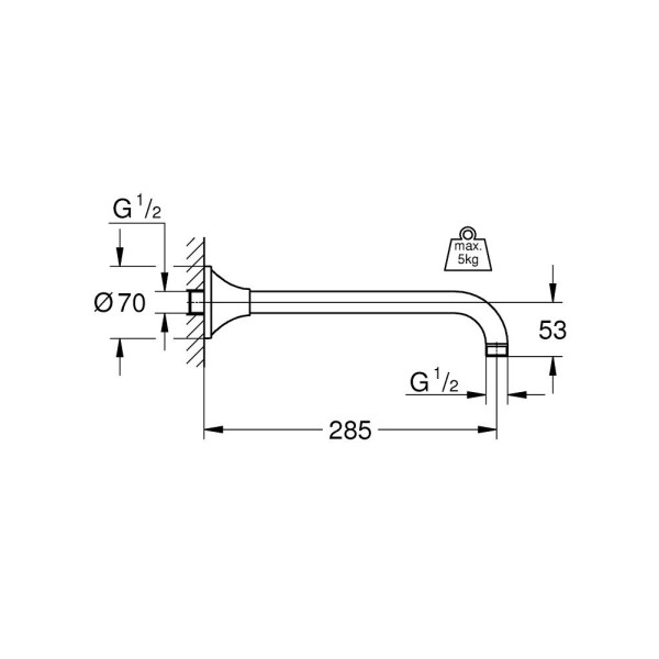 Rainshower Grandera Душовий кронштейн 285 мм (27986000)