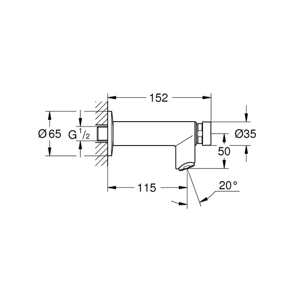 Euroeco Cosmopolitan T Нажимной автоматичний вентиль, (без функції змішування) (36266000)