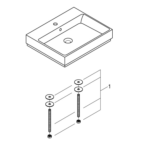Cube Ceramic Раковина для стільниці накладна 600х490 мм (3947700H)