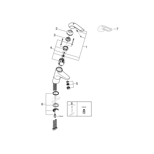 Euroeco Special Одноважільний змішувач для раковини високий (32765000)