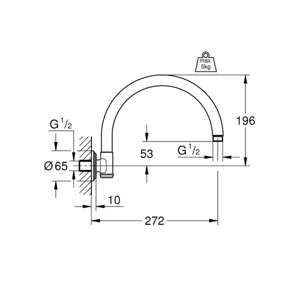 Rainshower Rustic Душовий кронштейн 272 мм (28384000)