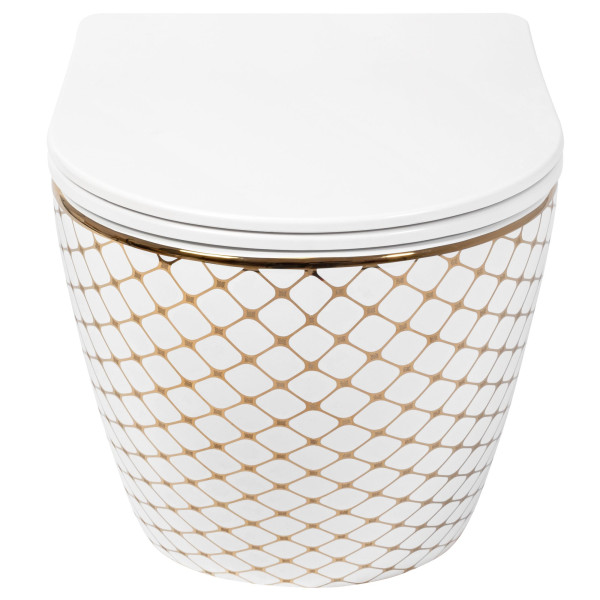 Унітаз Carlos Flat Душевая Кабина REA Золото REA-C5100