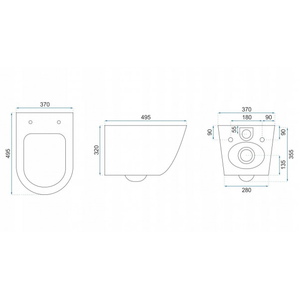 Унітаз Carlos Flat Душевая Кабина REA Золото REA-C5100