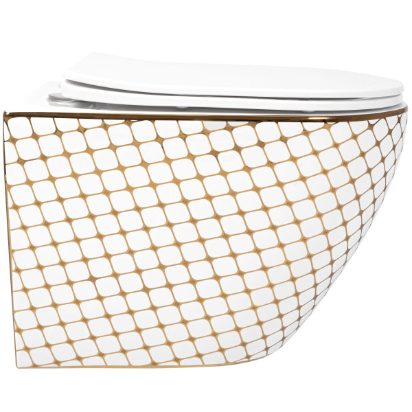 Унітаз Carlos Flat Душевая Кабина REA Золото REA-C5100