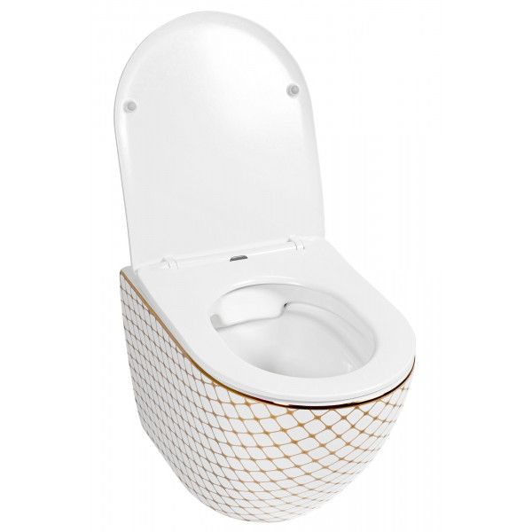 Унітаз Carlos Flat Душевая Кабина REA Золото REA-C5100