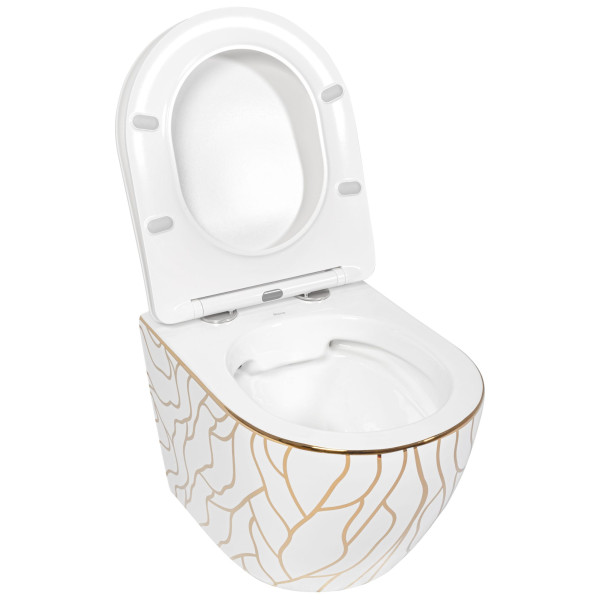 Унітаз Carlos Flat Wave Золото REA-C8767
