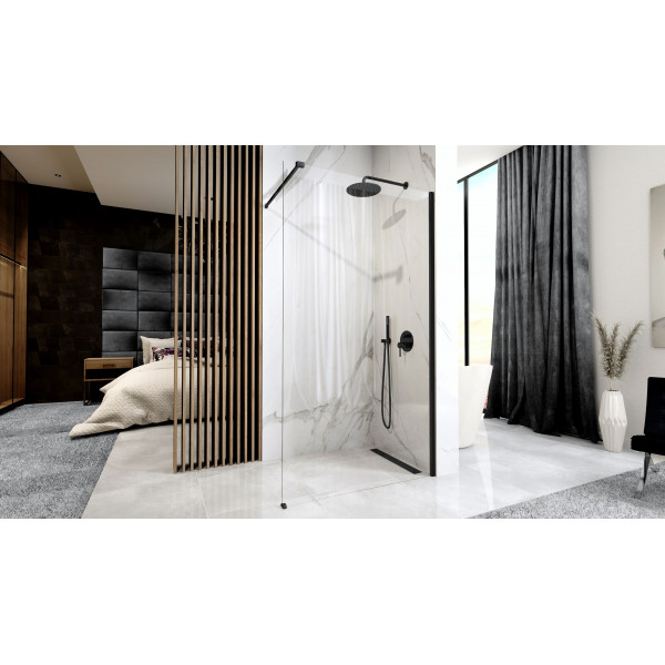 Душова Стінка REA Aero Чорний Мат 90 REA-K7581