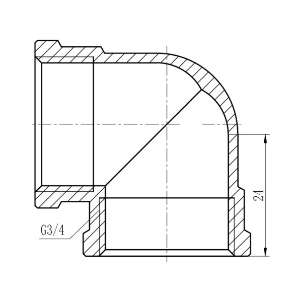 Кутик SD Forte 3/4" ВВ хром SF368H20