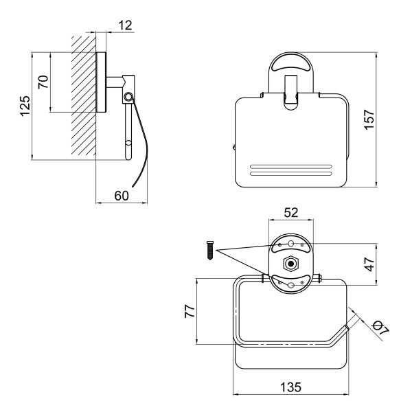 Тримач для туалетного паперу Lidz (CRM) 114.03.01