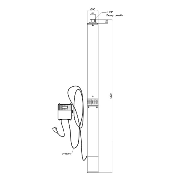 Насос заглибний відцентровий Thermo Alliance 4SSM6-15 1,5 кВт з пультом