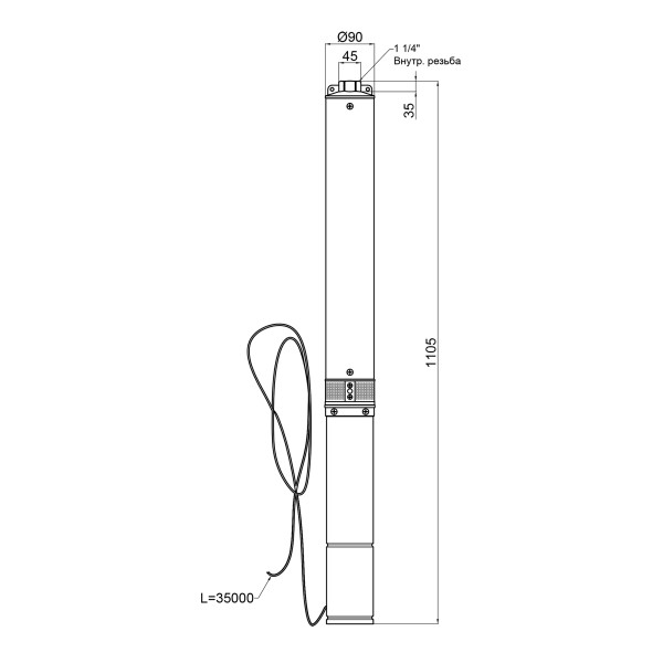 Насос заглибний відцентровий Thermo Alliance 4SSM4-14 1,1 кВт