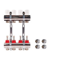 Комплект: SD Колектор с витратомірами 1"х2   SD235W2 + SD Євроконус 3/4'' 16 х 2мм   SD346