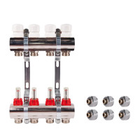 Комплект: SD Колектор с витратомірами 1"х3   SD235W3 + SD Євроконус 3/4'' 16 х 2мм   SD346