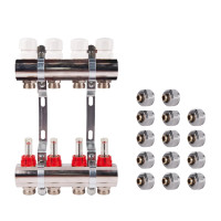 Комплект: SD Колектор с витратомірами 1"х7   SD235W7 + SD Євроконус 3/4'' 16 х 2мм   SD346